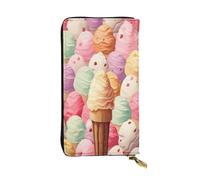 XDHFFJUCK Ice Cream Leather Wallets Stylish Men's Wallet Money Clip, Fold Wallet, Card Holder, Billfold, Travel Wallet, E-Wallet, Storable Pocket for Credit Cards Notes and Coins