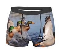 XDHFFJUCK Mallard Ducks Mens Boxers Shorts Classic Style Mens Briefs Hipster Boxers Shorts Four Seasons Boxers Shorts Elastic Waistband Soft Stretchy Boxers Shorts Comfortable Black