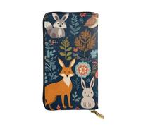 XDHFFJUCK Owl Rabbit Birds Fox Leather Wallets Stylish Men's Wallet Money Clip, Fold Wallet, Card Holder, Billfold, Travel Wallet, E-Wallet, Storable Pocket for Credit Cards Notes and Coins