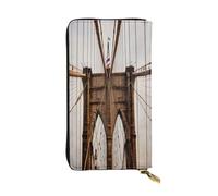 XDHFFJUCK Photo of Brooklyn Bridge Leather Wallets Stylish Men's Wallet Money Clip, Fold Wallet, Card Holder, Billfold, Travel Wallet, E-Wallet, Storable Pocket for Credit Cards Notes and Coins
