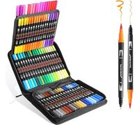XDISHYN 72 Dual Tip Brush Pens Art Markers Set with Fine and Brush Tip for Artist Kids Adult Coloring Book Drawing Art Supplies Kit