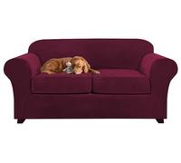 XDKS Velvet Sofa Cover 2 Seater With 2 Separate Sofa Seat Cushion Covers, Non-Slip Sofa Slipcovers for Living Room Furniture Protector
