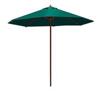XDLEDMKIZ 2.7M/8.9Ft Wooden Garden Parasol, Octagonal Sun Shade Umbrella Foldable Waterproof For Beach/Pool/Patio Tent Canopy Sun Shater Good-Black-A