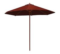 XDLEDMKIZ 2.7M/8.9Ft Wooden Garden Parasol, Octagonal Sun Shade Umbrella Foldable Waterproof For Beach/Pool/Patio Tent Canopy Sun Shater Good-Black-A