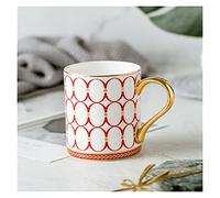 XDLEDMKIZ 350ml British Style Luxury Gold Stripes Bone China Coffee Mug Afternoon Water Tea Drink Cup with Gift Box