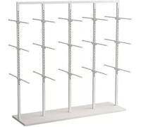 XDLEDMKIZ Adjustable Freestanding Clothes Rack, Double-Sided 4/5 Tier Clothing Display Stand, Metal Shelves for Retail Stores, Gold Finish, Size: 130 x 40 x 13 cm