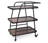 XDLEDMKIZ Bar Serving Cart for Hotel Business Restaurant, Small Hostess Rolling Cart Kitchen Storage Catering Drinks Trolley Cream Sideboard Camping Kitchen Unit - 40 x 60 x 85cm