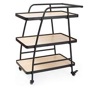 XDLEDMKIZ Bar Serving Cart for Hotel Business Restaurant, Small Hostess Rolling Cart Kitchen Storage Catering Drinks Trolley Cream Sideboard Camping Kitchen Unit - 40 x 60 x 85cm