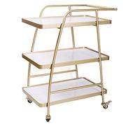 XDLEDMKIZ Bar Serving Cart for Hotel Business Restaurant, Small Hostess Rolling Cart Kitchen Storage Catering Drinks Trolley Cream Sideboard Camping Kitchen Unit - 40 x 60 x 85cm