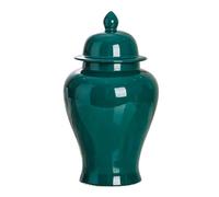 XDLEDMKIZ Decorative Jar Ginger Jar Vase Decor Traditional Chinese Ceramic Ginger Jar With Lid Carved Lattice Decorative Temple Jar Carthage Pierced Ginger Jars Storage Jar