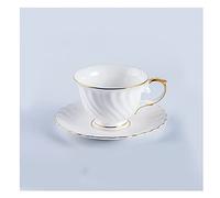 XDLEDMKIZ Espresso Cups Set Light Luxury Simple Ceramic Coffee Cup and Saucer Set European Bone China Flower Tea Cup Spoon Coffee Mug