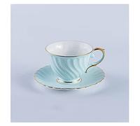 XDLEDMKIZ Espresso Cups Set Light Luxury Simple Ceramic Coffee Cup and Saucer Set European Bone China Flower Tea Cup Spoon Coffee Mug