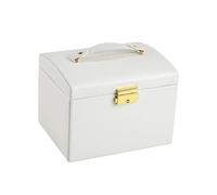 XDLEDMKIZ Jewelry Box Women's 3 layer Holder Organizer with Lid Rings Earring Necklace Container Mother Day Gift(White)