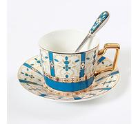 XDLEDMKIZ Light Luxury Ceramic Coffee Cup, European Afternoon Tea Cup, Household Bone China Cup And Saucer Set Porcelain Cup Mug,Grey