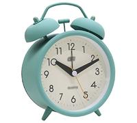 XDLEDMKIZ Self-Discipline Round Alarm Clock with Night Light, Battery Operated, Easy to Read Luminous Clock, Desk Clock for Bedroom Living Room Non Ticking