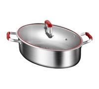 XDLEDMKIZ Stainless Steel Fish Steamer,Food Steamer Pot for Cooking,Soup Pot with Handle,for Steaming Fish,Seafood,Vegetables,Stews,Pasta