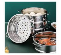 XDLEDMKIZ Stainless Steel Multi-Functional Steamer with Double Ear Food Steaming Grid Rice Cooker Pot Drain Basket Kitchen Cooking Tools Stainless Steel Steamer