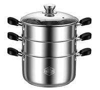 XDLEDMKIZ Steamer cookware/Soup Pot/ 304 Stainless Steel, 0.65mm Thick Single-Layer Pot Bottom, Steamed Buns, stewed Chicken Soup