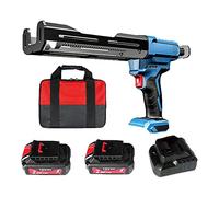 XDLYWUZIQ 12V Electric Double Cartridge Adhesive Caulking Gun, Cordless Automatic Dual Component Epoxy Applicator with Li-ion Batteries and Charger Supplied,TwoBatteries