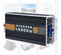 XDLYWUZIQ 4Kw/5kw/6kw/7kw/8kw/9kw/10kw/12kw Pure Sine Wave Inverter 12V/24V/48V/60V DC to AC 220V-240V Car Converter Power Inverter with LCD Display and Cooling Fans,10000W-24Vto220V