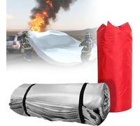 XDLYWUZIQ Double-Sided Silicone Survival Safe Blankets, Vehicle Accident,1100°C Reusable Emergency Fire Suppression Blanket, Car Fire Blanket for Electric & Gas Vehicles 6×6m/19.7×19.7ft
