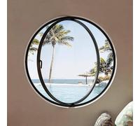 XDLYWUZIQ Round Rotating Glass Windows, 360° Rotatable Ventilation Windows, Mobile Home Windows w/Tempered Glass, Large Flush Mount Shed Windows for Bathroom, Shop Black-A-23.7IN/60cm