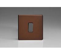 XDM7S Varilight Flat Plate Screwless Mocha 1 Gang Intermediate Light Switch