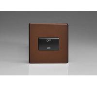 XDMFIBS Varilight Flat Plate Screwless Mocha Fan Isolator Switch Black Insert