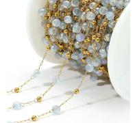 XDMING 1 Meter Stainless Steel Crystal Glass Stone Beads Gold Chains Bulk for DIY Jewelry Handcrafts Making Bracelet Necklace Findings