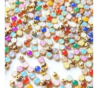 XDMING 4mm 100PCS Gold Pearl Mini Buttons Round Tiny Button For DIY Crafts Supplies Scrapbooking Dolls Shirt Clothes Sewing Accessories