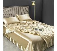 XDMING Mulberry Silk Bedding Set Bed Sheets and Pillowcases King Size Bedding Sets Soft Skin Friendly Silky Bed Sets
