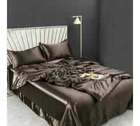 XDMING Mulberry Silk Bedding Set Bed Sheets and Pillowcases King Size Bedding Sets Soft Skin Friendly Silky Bed Sets