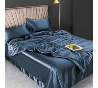 XDMING Mulberry Silk Bedding Set Bed Sheets and Pillowcases King Size Bedding Sets Soft Skin Friendly Silky Bed Sets