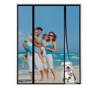 XDMYGTT Anti Mosquito Mesh Fly Curtain, Black Double Door Screen Curtain for Sliding Door with Powerful Magnets and Full Frame Magic Tape, for Patio Door, French Door, Shut Automatically, 190x210cm