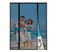 XDMYGTT Anti Mosquito Mesh Fly Curtain, Black Double Door Screen Curtain for Sliding Door with Powerful Magnets and Full Frame Magic Tape, for Patio Door, French Door, Shut Automatically, 150x180cm