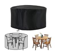 XDMYGTT Garden Furniture Covers Waterproof,150x80cm Round Garden Table Cover,Rattan Patio Furniture Covers,420D Oxford Patio Furniture Protector Covers,Windproof, Anti-UV,Tear-Resistant-Black