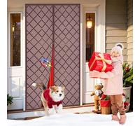 XDMYGTT Magnetic Thermal Insulated Door Curtain, Brown 3 Layers Thickened Waterproof, Update Magnetic Insulated Door Cover for Bedroom Kitchen, Energy-Saving Privacy-Protecting Windproof, 200x250cm