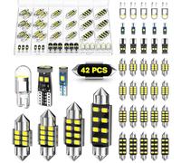 Xdoar 42 Pcs LED Interior Car Lights Kit, Upgraded Super Bright Led Dome Light Bulbs, De3175 6418 578 211-2 194 T5 T10 31mm 41mm Festoon, Compatible with Car Dome Map Dash Door Trunk Indicator Light
