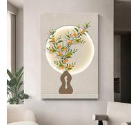 XDOPIRRS 3D Wall Sandstone Decor Mural with Artificial Plants, Plug-in Power Supply Wall Hanging Painting with LED Light, Borderless, for Living Room, Study, Bedroom,(F,50 * 70cm/19.7 * 27.5in)
