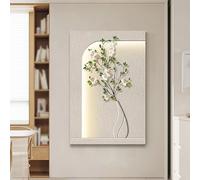 XDOPIRRS 3D Wall Sandstone Decor Mural with Artificial Plants, Plug-in Power Supply Wall Hanging Painting with LED Light, Borderless, for Living Room, Study, Bedroom,(B,70 * 100cm/27.5 * 39.4in)