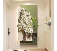 XDOPIRRS Modern Home 3D Wall Sandstone Decor Mural With artificial green plants, Plug-in Power Borderless Wall Hanging Mural with Light, for Living Room, Entryway, Hallway(D,80 * 40cm/31.5 * 15.7in)