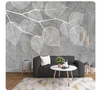 XDOUBAO 3D Photo Wallpaper Hand Painted Grey Leaf Mural Wall Papers Home Decor Living Room Bedroom Murals Wallpaper,3D,400x280cm