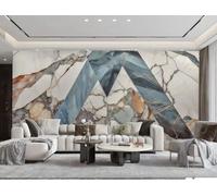 XDOUBAO Wallpaper Modern Art Geometric Color Block Splicing Crack Marble TV Sofa Background Wall Wallpaper Living Room Bedroom Dining Room Mural,3D,350x245cm
