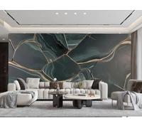 XDOUBAO Wallpaper Modern Art Light Cyan Gilt Rock Slab Collage Geometric Painting TV Sofa Background Wall Wallpaper Living Room Bedroom Dining Room Mural,3D,400x280cm