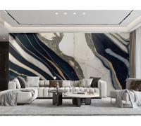 XDOUBAO Wallpaper Modern Minimalist Art Gold Foil Ripple Black Gray Marble TV Sofa Background Wall Wallpaper Living Room Restaurant Coffee Shop Mural,3D,200x140cm