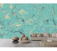 XDOUBAO Wallpaper Modern Minimalist Light Blue Wave River Marble Art Oil Painting TV Sofa Background Wall Wallpaper Living Room Restaurant Coffee Shop Mural,3D,250x175cm