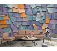 XDOUBAO Wallpaper Modern Minimalist Orange Light Purple Art Rock Geometric Pattern TV Sofa Living Room Background Wall Restaurant Bedroom Study Room Mural,3D,300x210cm