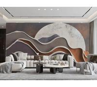 XDOUBAO Wallpaper Modern Minimalist Three-Dimensional Rock Moon Art Gravel Wave Painting TV Sofa Background Wall Wallpaper Living Room Restaurant Coffee Shop Mural,3D,400x280cm