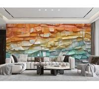 XDOUBAO Wallpaper Modern Minimalist Yellow Orange Art Three-Dimensional Rock Geometric Pattern TV Sofa Living Room Background Wall Restaurant Bedroom Study Room Mural,3D,250x175cm