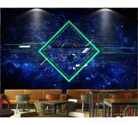 XDOUBAO Wallpaper Modern Science Fiction Creative Starry Sky Universe Lines Bar Afternoon Tea Coffee Shop Background Mural Western Restaurant Wallpaper,3D,250x175cm